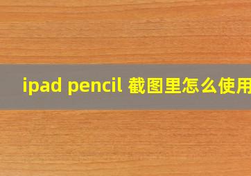 ipad pencil 截图里怎么使用